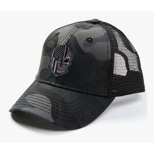 H3 Headwear American Flag Warrior Skull Trucker Hat Mesh Adjustable SnapBack Cam